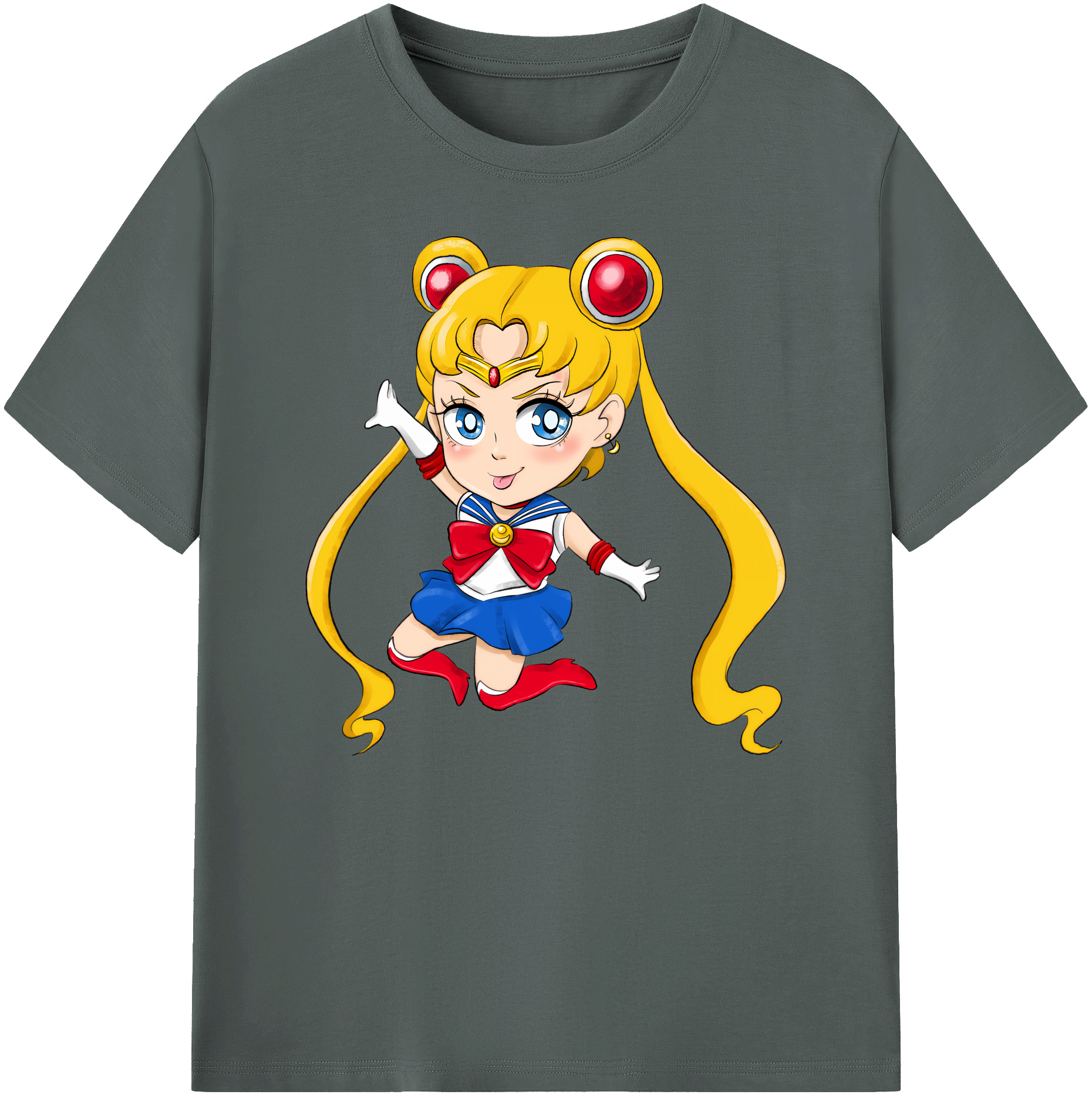 （画像用） 美少女戦士セーラームーン 月野 うさぎ つきの うさぎ Sailor Moon Tsukino Usagi 綿100％ メンズ半袖Tシャツ｜肌触りやわらか＆通気性